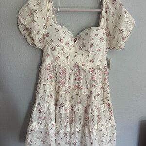 Altar'd State Cream Floral Mini Dress